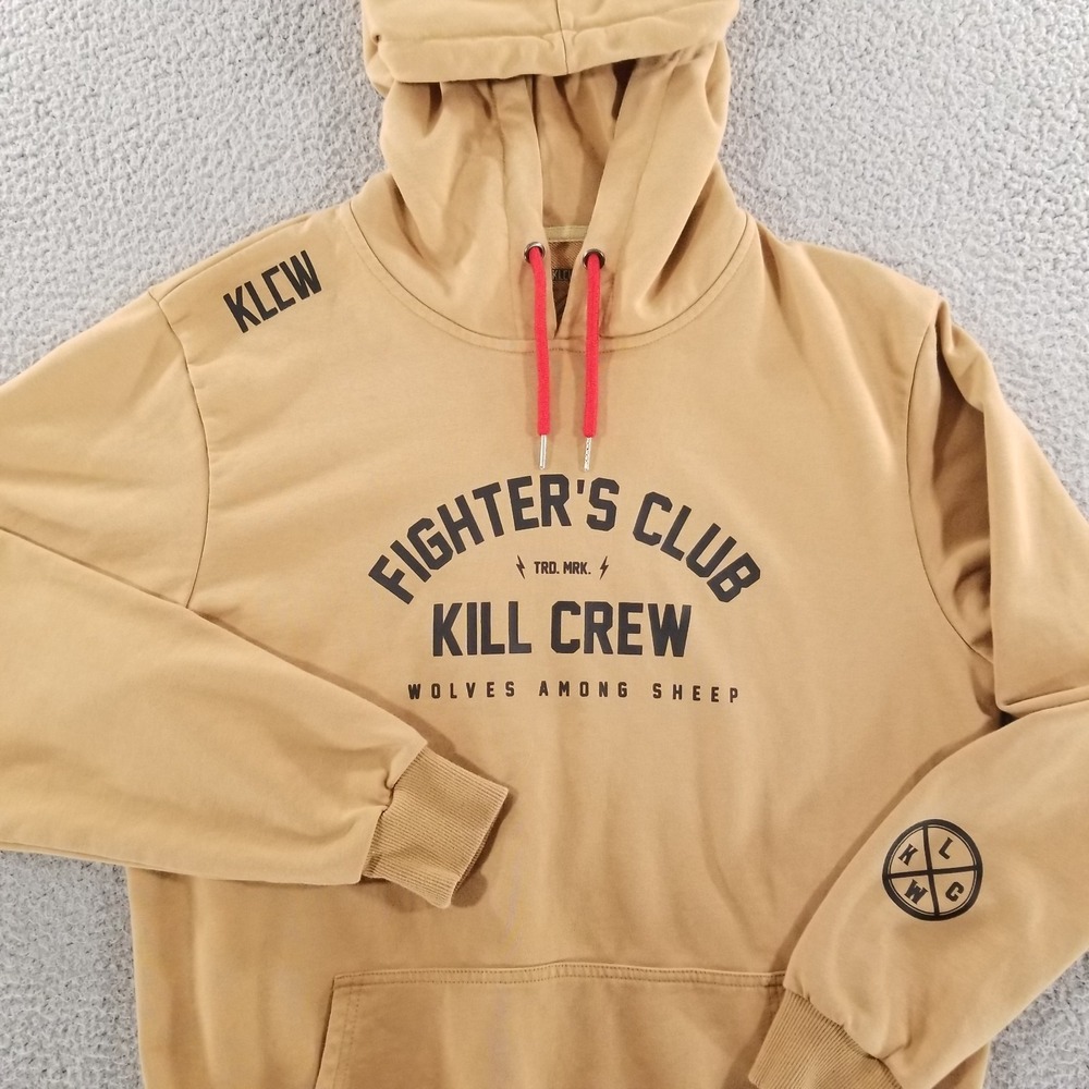 Kill Crew Hoodie Mens Medium Tan Fighter's Club Pullover KLCW Wolves Among Sheep
